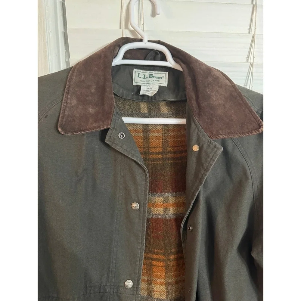 Vintage Long LL Bean Olive Jacket - Picture 5 of 16